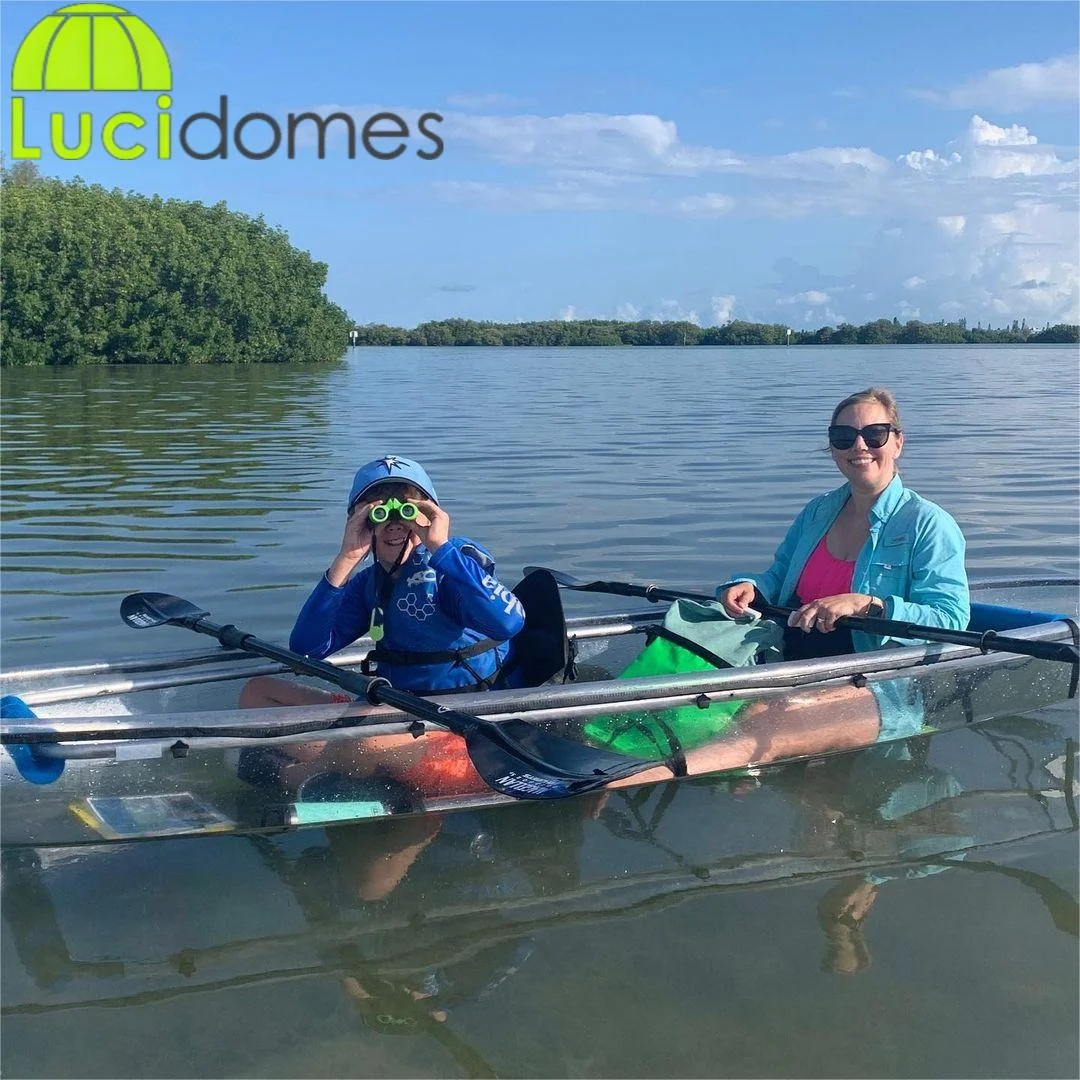 2 people Clear Kayak Crystal see through Transparent canoe Boat fishing Kayak Glass Bottom polycarbonate Boat