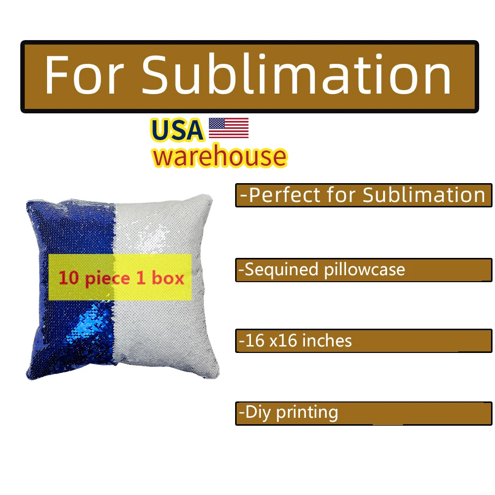 sublimation pillow case blanks Custom logo sublimations pillow covers cushion cover 16x16 reversible sequin pillow case