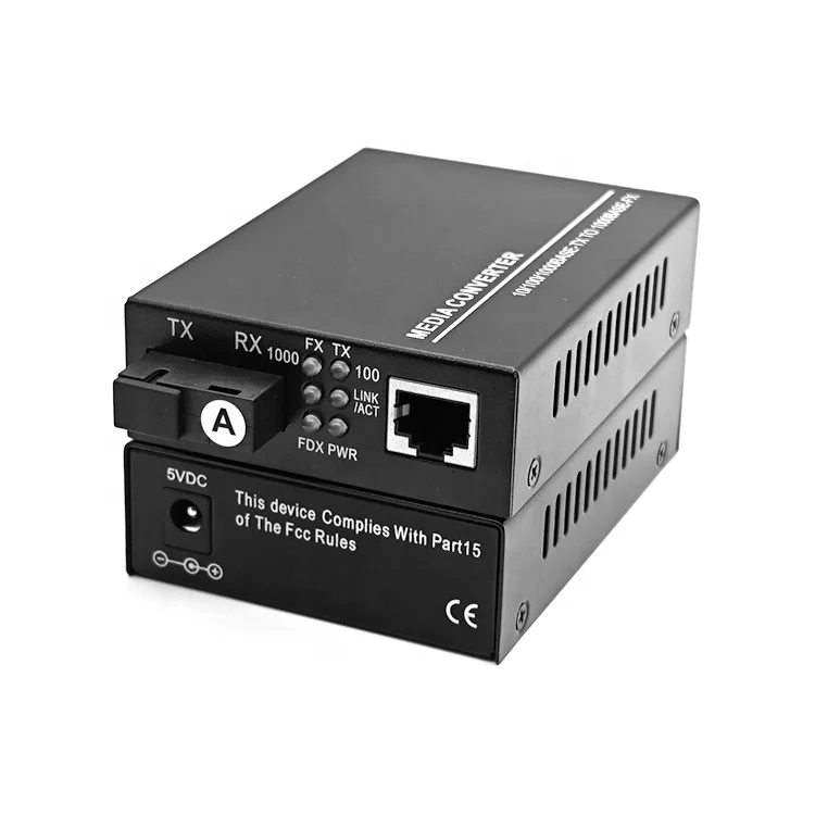 Single Fiber Network Switch 1000Mbps 1*9 SC Optical Gigabit SM 1310/1550nm 3KM Optic Single Mode Single Fiber Media converter