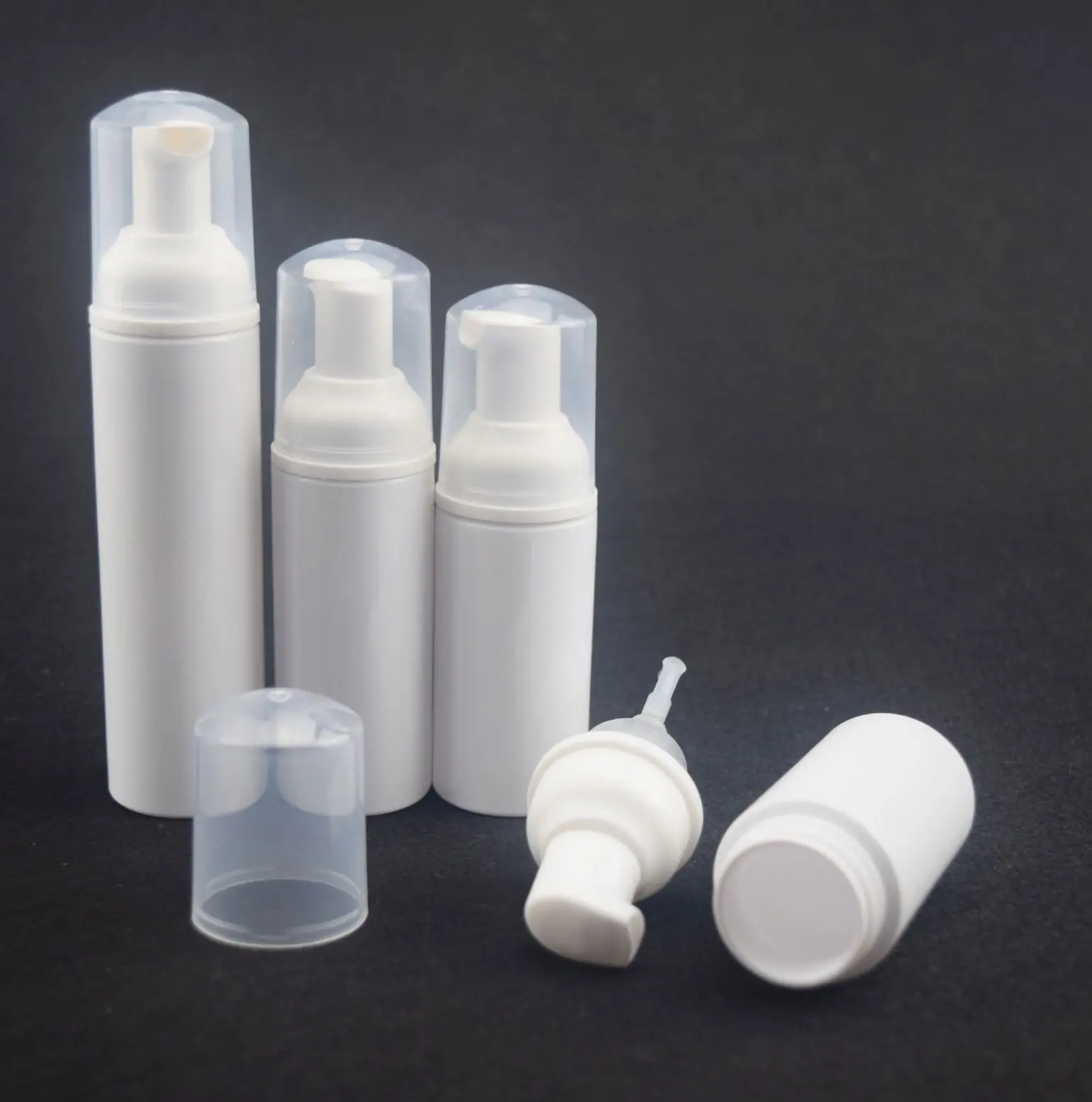 FTS 60ml Wholesale White Bubble Foam Spray Pump Plastic Cosmetic Mousse Bottle With Pump