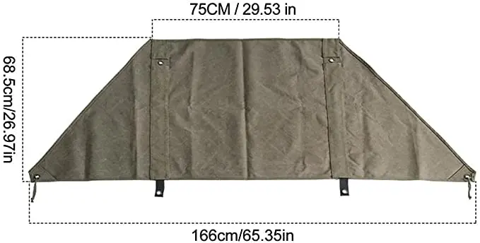 Canvas Fireproof Windproof Curtain Shield Plates Foldable Tarp Camping Wind Screen Beach Windbreak For Picnic BBQ Cooking