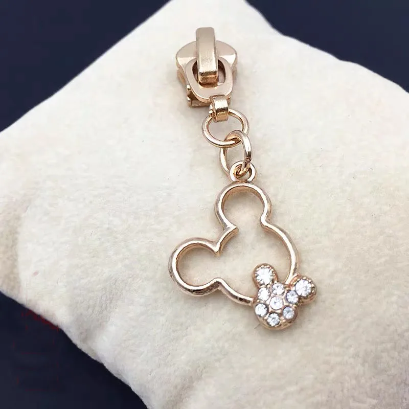 Gold color mouse zipper pull zipper sliders for bags