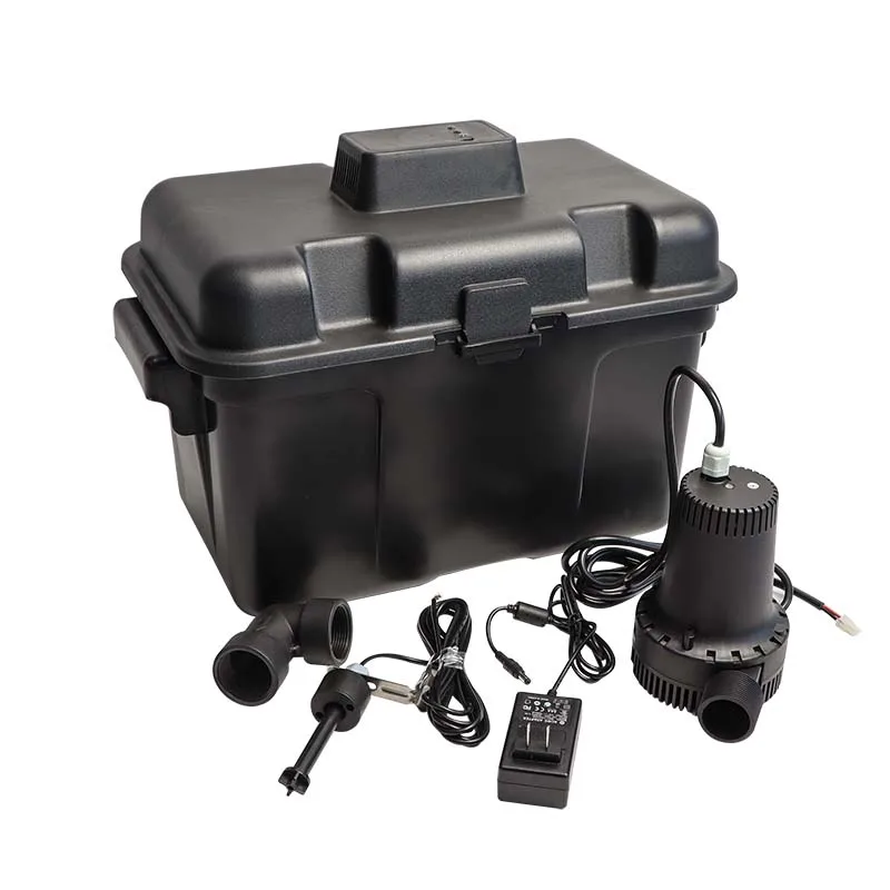 high flow battery DC backup sump pump protect basements from flooding during power outage or  extra pumping capacity is required