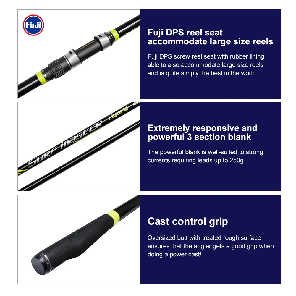 Noeby Carbon Fiber Cast Surf Rod Spinning Fishing Rod Hybrid Solid Tip Long Casting Beach Inshore Fishing Rods