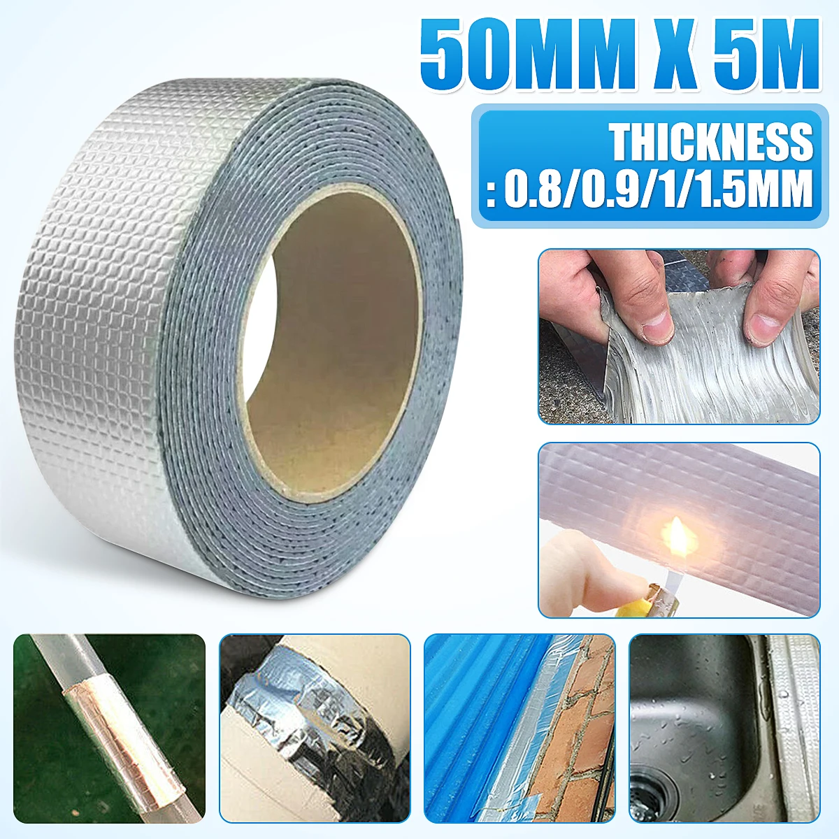 Fashion Hot selling 1.2mmx5cmx5m Butyl rubber Waterproof flashband Polyester sealant butyl rubber tape with good price