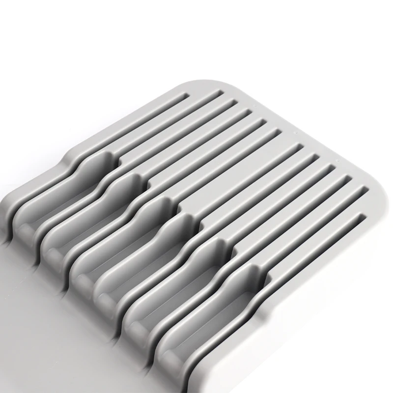 Knife Blocks Drawer Tray for Kitchen Knife Insert Organize Drawer Plastic Knives Storage Holder Slots Stand