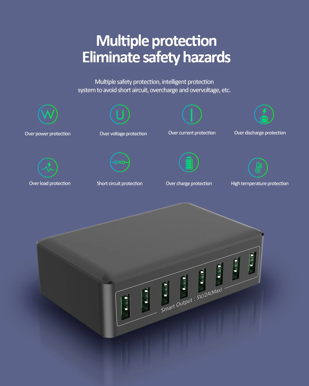 Laudtec KC034 Stations Electric Usb Portable Cell Port Charger Type C Cable Fast Mobile Phone Chargers Charging Station