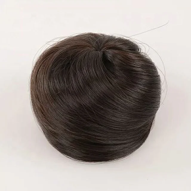 Manufacturers Wholesale Human Hair,  Bun Head Real Bud Hair Band Elastic Fluffy Wigs, Woman Bun Wears Hair