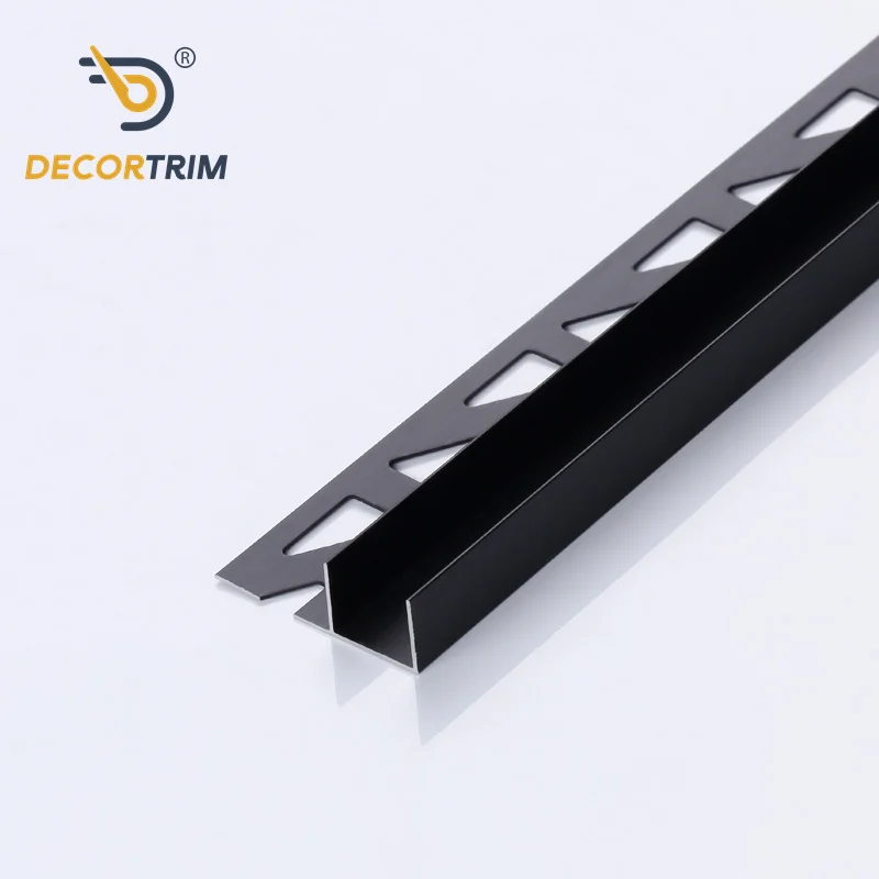 Prolink Metal Factory Price YJ-465 Wall Aluminum Tile Decorative Lines F Shape Tile Edge Strip For Living Room Decoration