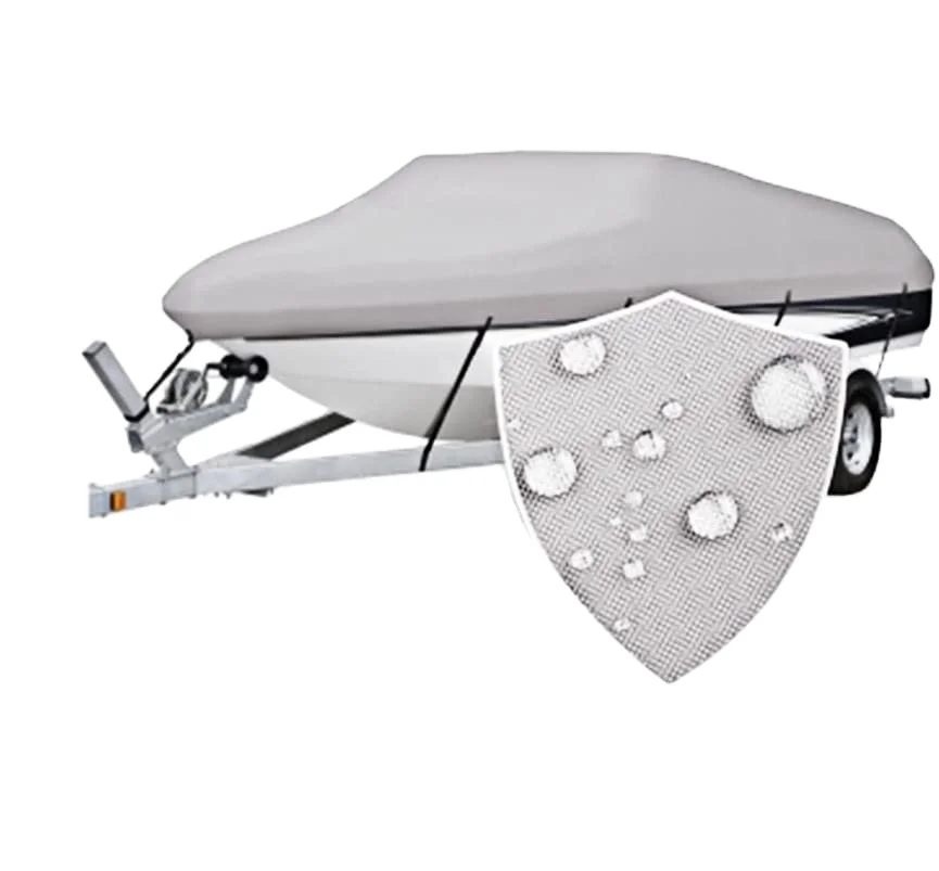 Раствор окрашенный 600D полиэстер Оксфорд крышка лодки открытый трейлер крышка лодки