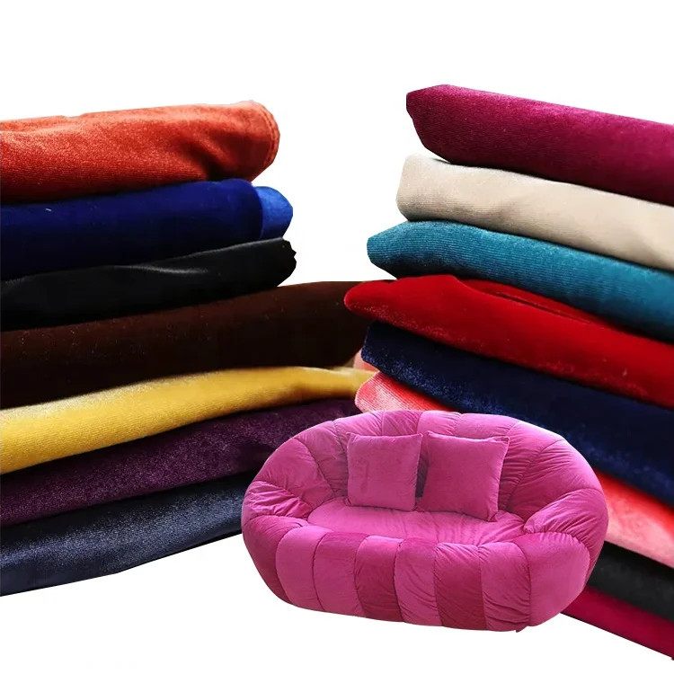 Custom polyester micro velour fabric solid modern sofa and chair upholstery italian holland velvet fabrics for couch