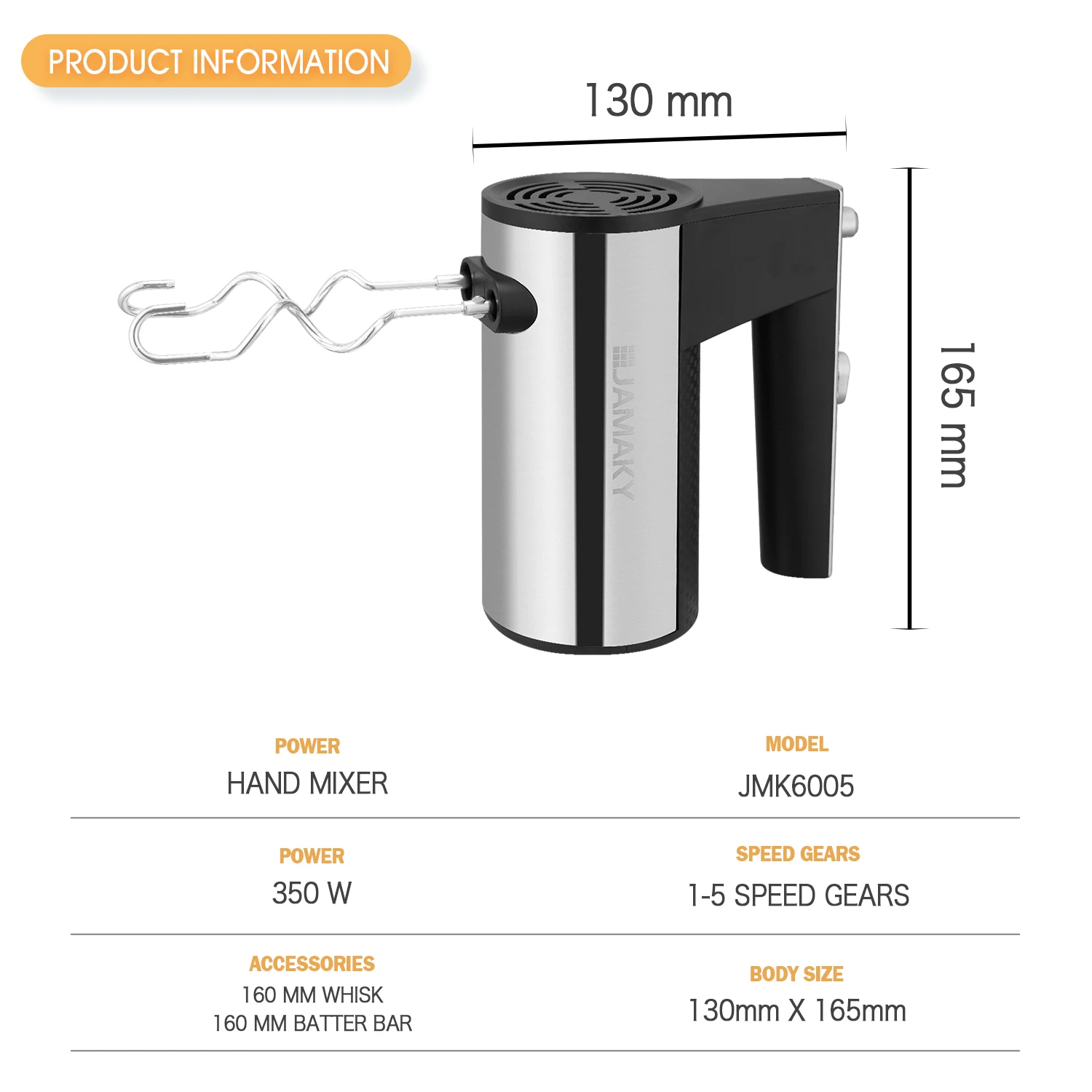 JAMAKY Hot Sale Kitchen Appliance Electric Hand Mixer Food Mixers Household Portable Electric Hand Mixer