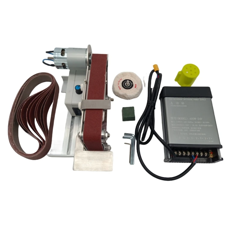 Electric Belt Sander Polishing-Grinding Sharpener Adjustable DIY Power Sanding Machine Cutter Edges Mini Bench Belt Grinder