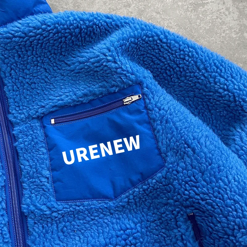 Custom Logo High Quality OEM Design Embroidered Full Pattern Sherpa Polar Fleece Zip Up Jacket For Men