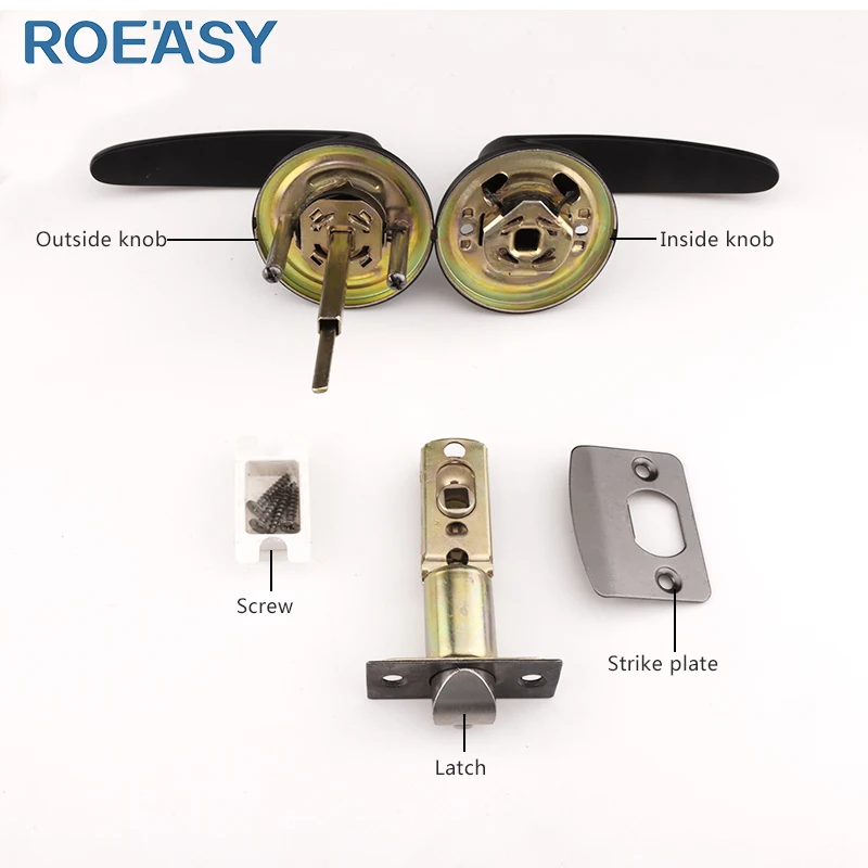 Roeasy stainless steel interior door lock handle smart door knob lock hotel bathroom tubular lever  door handled lock