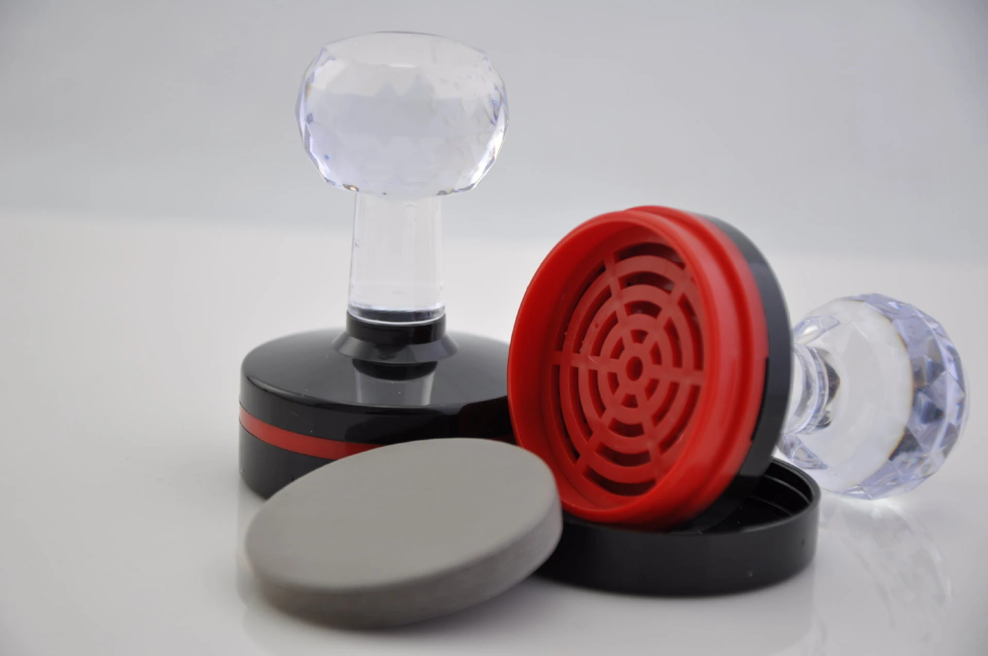 HB Series Custom Any Sizes Pre Inked Stamp Crystal Handle Photosensitive Office Flash Stamps
