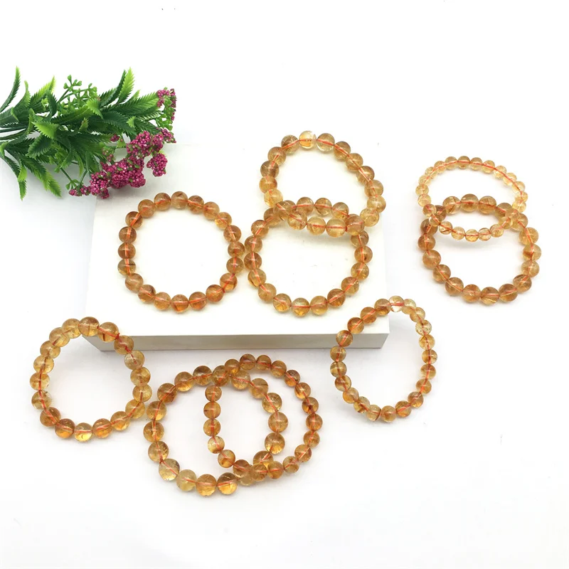 Wholesale Natural Gemstone Jewelry Accessory Stone Bead Crystal citrine Bracelet stone