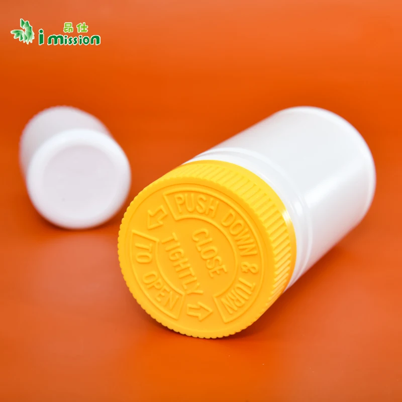wholesale 100ml PET plastic bottle pill bottle with easy pull off lid/flip over caps for medicine