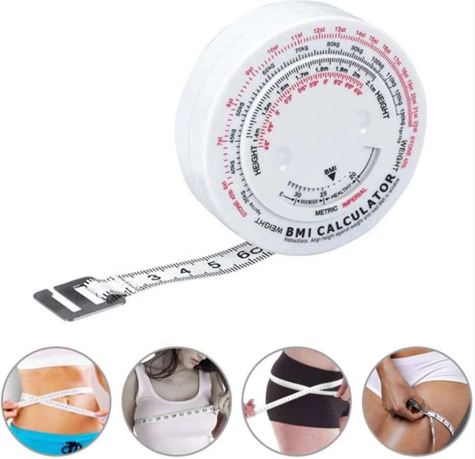 Hot sale 150cm BMI Body Mass Index Retractable Tape For Diet Weight Loss Tape Measure