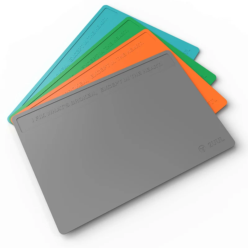 2UUL Heat Resistant Silicone Pad 400mm*280mm Anti-static Desk Platform for BGA Welding Rework Desk Organization Mat