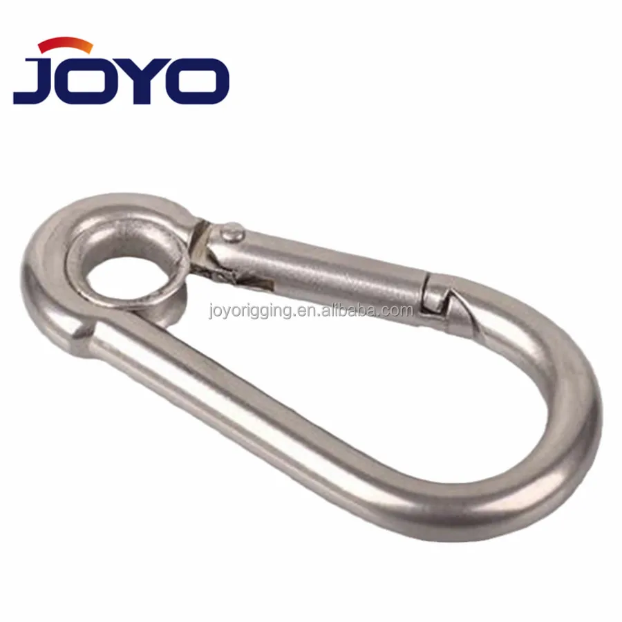 High Quality ss304 or ss316  Carabiner Din5299 stainless steel Spring Snap hook with eye...