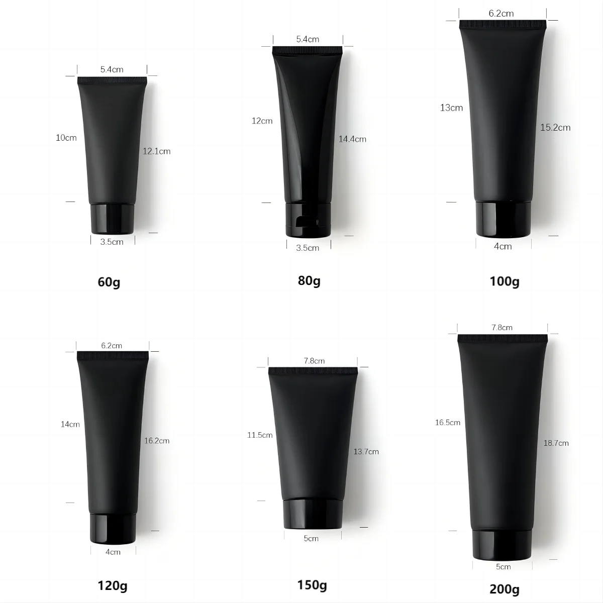 White Black Glossy Or Frosted Skincare Cleanser Squeeze With Screw Cap Soft Tube