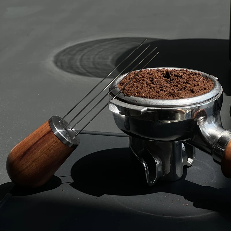 Espresso Coffee Stirrer Professional WDT Distribution Tool coffee cloth powder needle With Natural Wood Handle For Stirrer