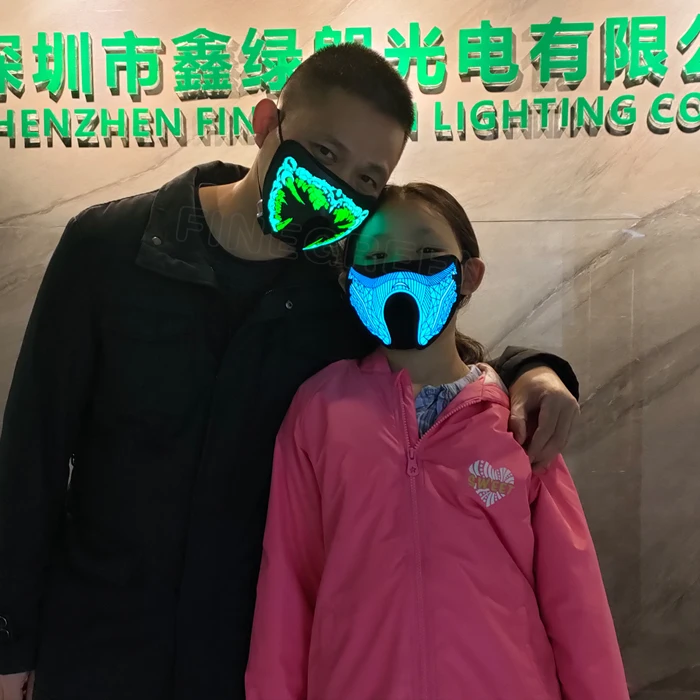 Electric syllable carnival voice-controlled luminous mask Halloween disco dancing voice-controlled luminous mask
