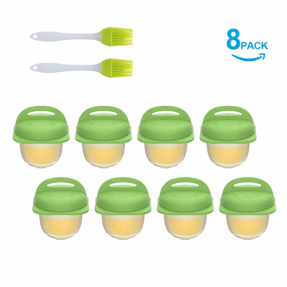 BPA Free Food Grade Egg steamer Boil Egg Poacher Cups Silicone Egg cooker 8PCS SET