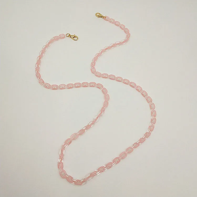 2021 New Customized Hot Sale Multi-Colored Acrylic Linked Glasses Anti Slip And Face Cover Chain Necklace Factory Wholesale
