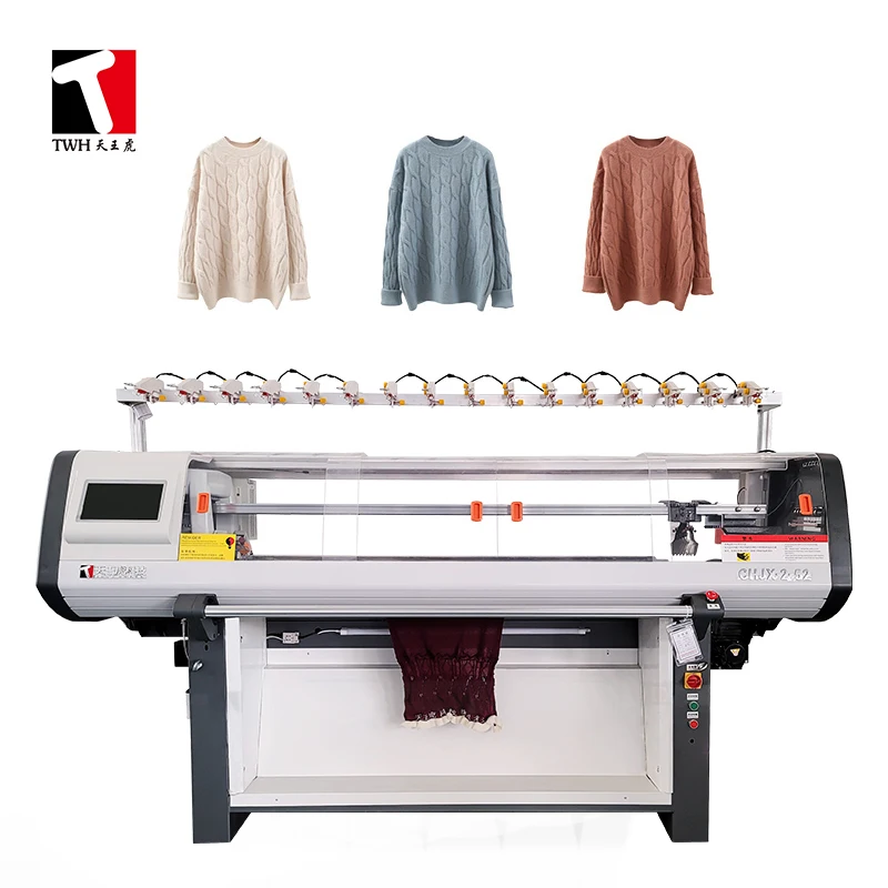 TWH best sales used simple double system customized jacquard computerized sweater flat knitting machine