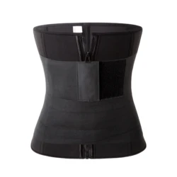 3018 Wholesale Wraps Waist Trainer Compression 9 Steel Bones Double Belt Waist Trainer Fitness Tummy Wrap With Personal Logo