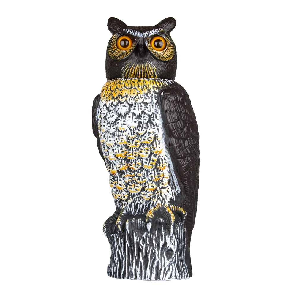 Wholesale garden guard reallike decor plastic owl head turn waterproof ornamental intelligent smart  owl bird scarer