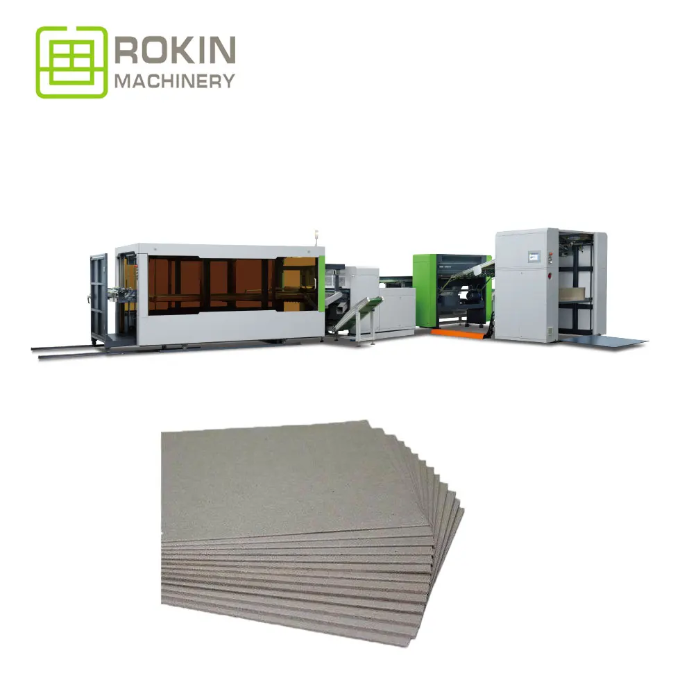 ROKIN BRAND Automatic Feeding Fully-Automatic V&U Type Cardboard Grooving Machine rigid box making case cardboard groove