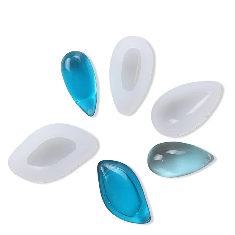 7pcs Pendant Making Silicone Molds Set Diamond Water Drop Stone Shape DIY Designs Resin Casting Craft Mould Chocolate Clay Molds