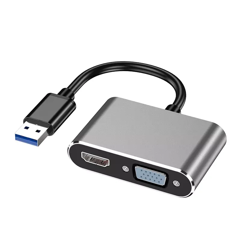 Plug And Play 4K 30Hz 2 in 1 USB 3.1 Type C Hub Type-C to HDMI + VGA Type C to 4k*2k HDMI VGA USBC HUBS Converter Adapter