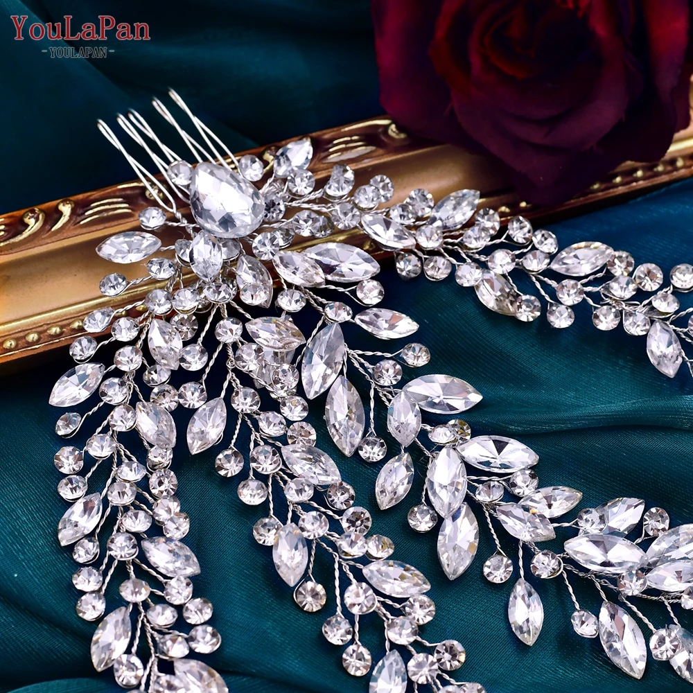 YouLaPan HP458 Luxury Queen Tiaras And Headpiece Styling Tiaras Rhinestones Wedding Hair Accessories Bridal Hair Vine And Comb