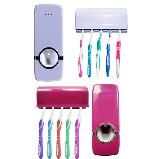 B535 multi-function toothbrush rack+ toothpaste dispenser