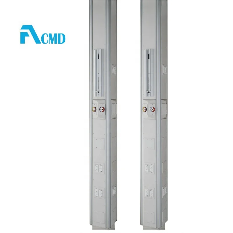 Acmd Aluminum Alloy Customized Vertical Hospital Bed Head Unit With Rail System