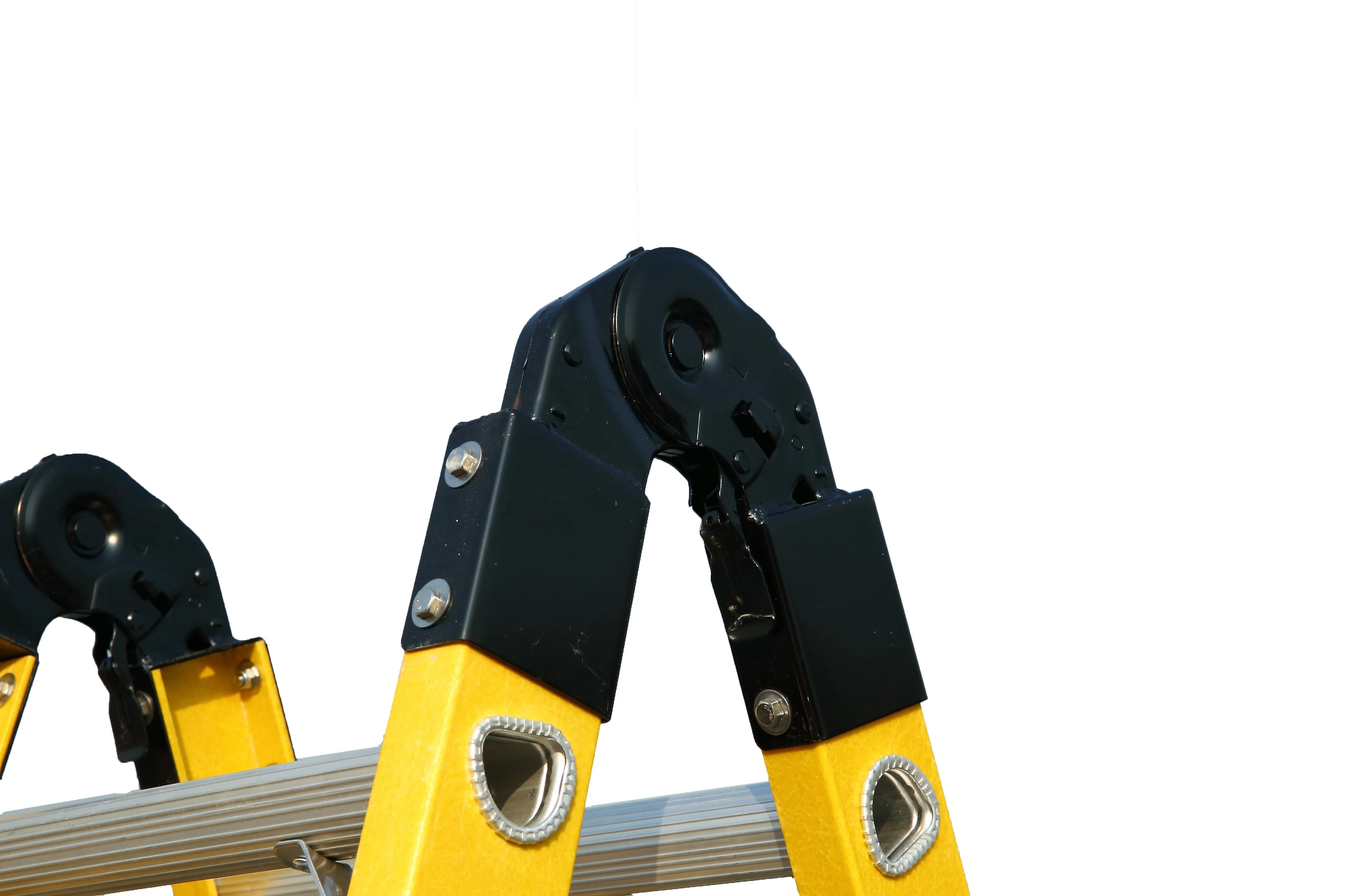 
factory direct Yellow 35kv Fiberglass Multi-Purpose Folding ladder 4*3 step 