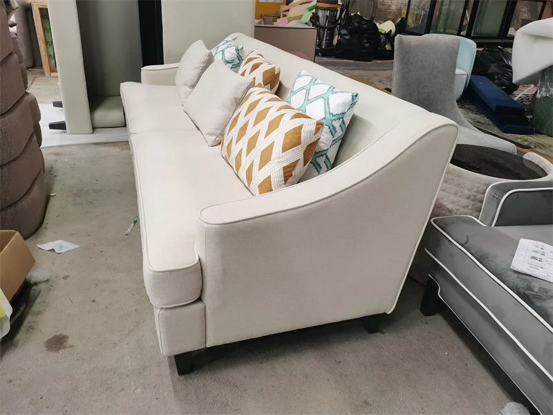 Convenient Furnitures House Simple Wood Frame Couches White Italian Leather Modern Furniture  Sofa Light luxury Sofa set Living