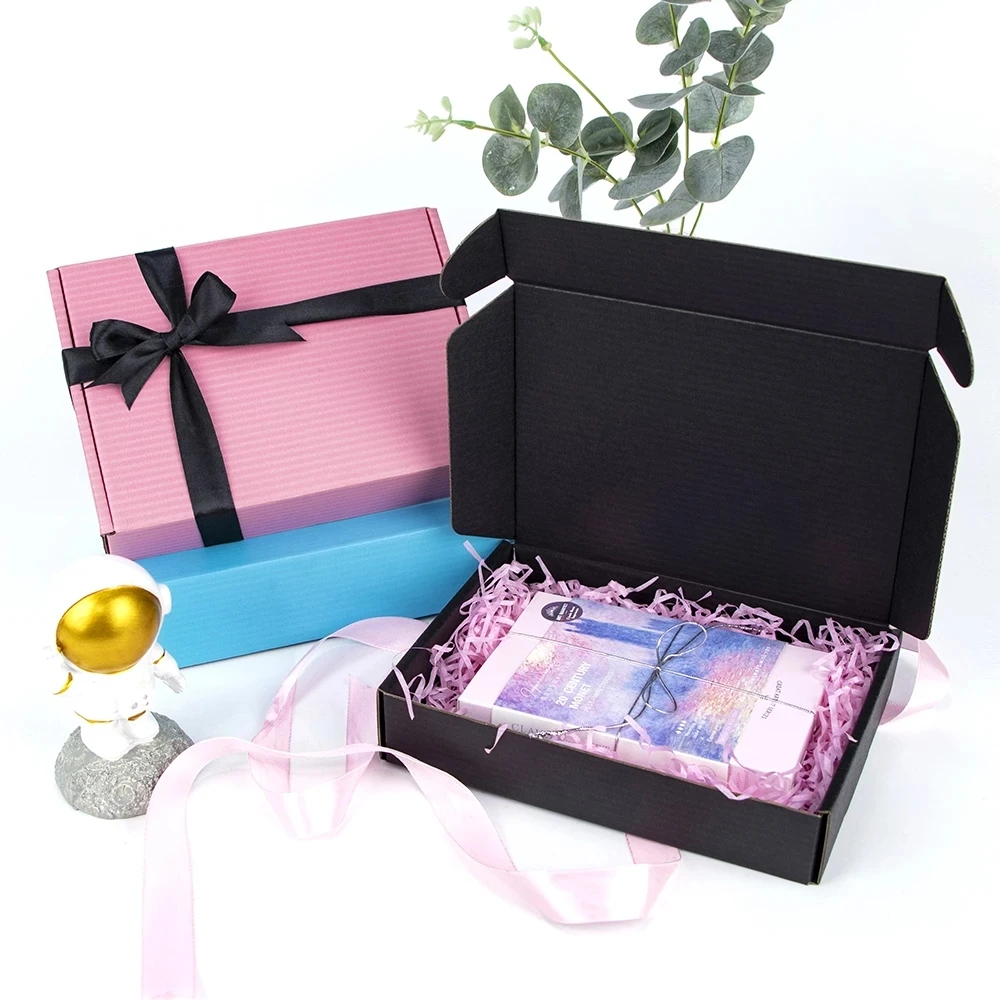 sx3 10pcs/kraft box customized size printed log wholesale color package carton small gift box Wigs blank 3layer corrugated box