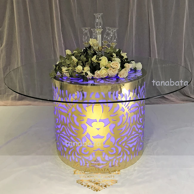 
romantic designs stainless steel base 16 color led light glass dining table 6 chairs set 