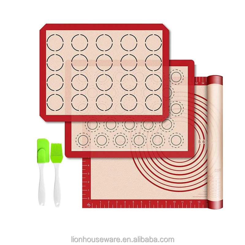Oven Silicone Baking Paper - Set of 2 Non-Stick Quarter Sheet  Professional Food Safe Tray Pan Liners  21x30cm