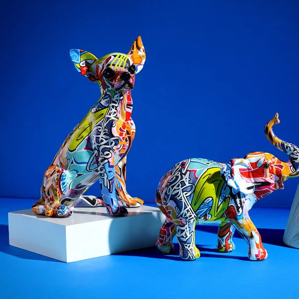 Скульптура с животными на заказ, домашний декор, художественная статуя граффити