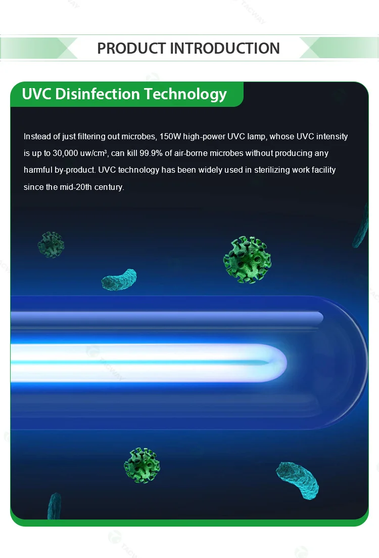 new product uvc best ions wifi led disinfection air purifier with uv disinfector light