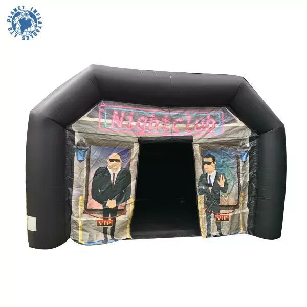 Outdoor PVC Commercial Black Led Disco Inflatable Night Club Pub Tent Party Inflatable Nightclub With Bar