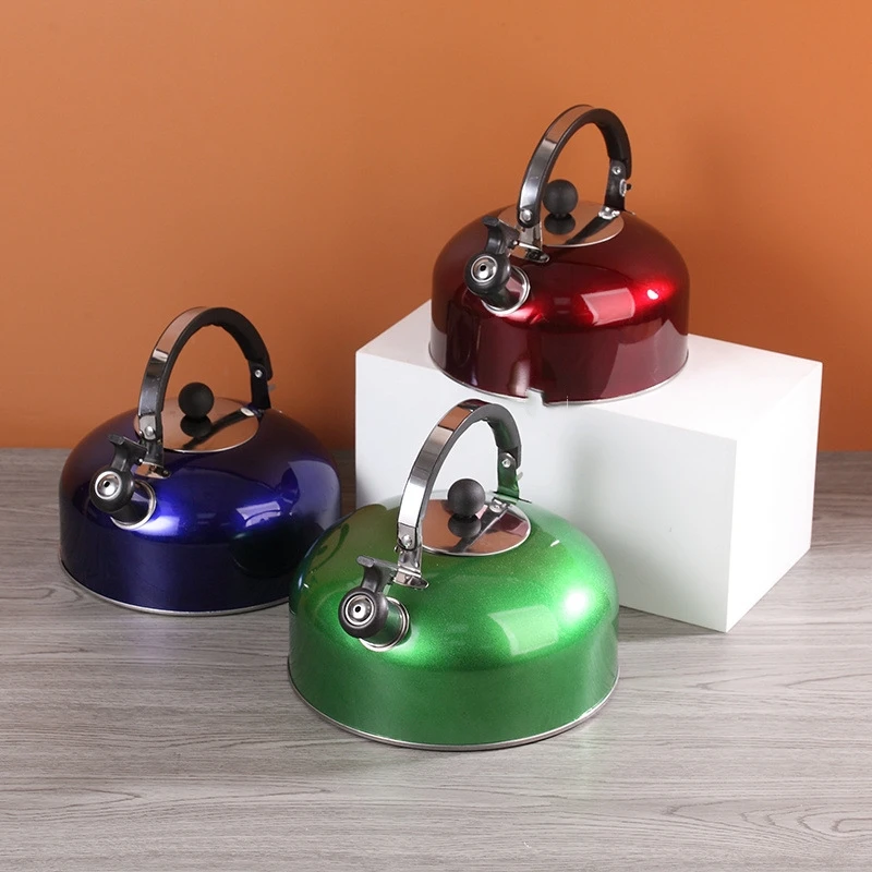 Wholesale Stainless Steel kettle 3L Whistling Tea Kettle Classic Teapot with Ergonomic Handle Works on Induction Cook tops