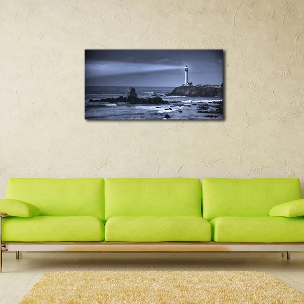 2022 Hot Sale High quality frame wall art Hand Painted The Sea and Pigeon Point Lighthouse on Canvas Oil Paintings