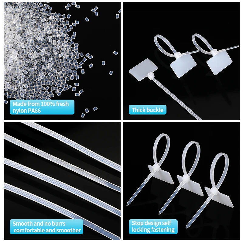 Custom Logo Easy Wrapping Hook Loop Cable Tie tag213 Cable Tie Tag